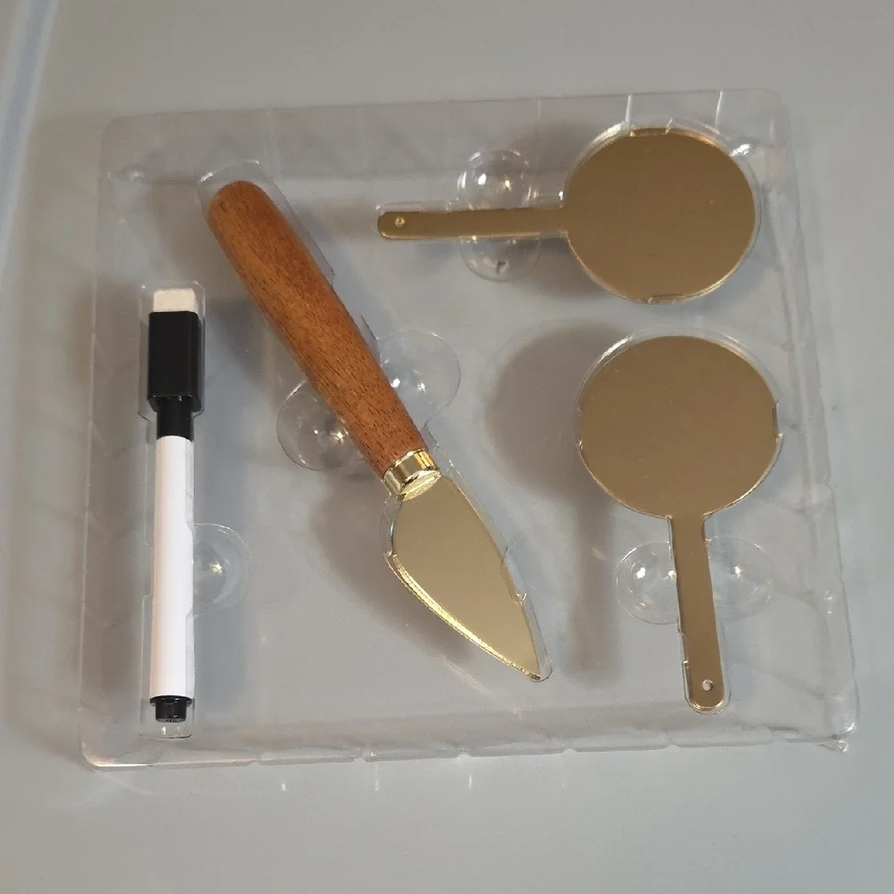 DCI Writable Cheese Markers Set with Wood Handle Knife